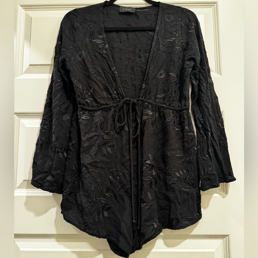 Black floral romper